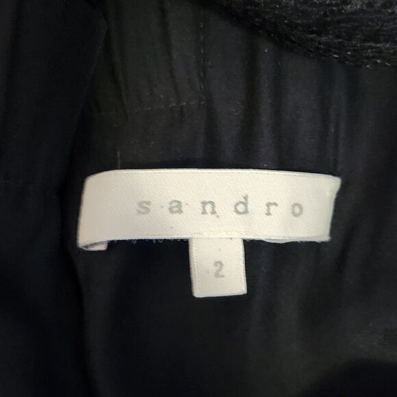 Sandro 100% Silk Chic Paris Black Lace Yoke Cocktail Dress Elegant Mini, Sz 6 US - Picture 8 of 11